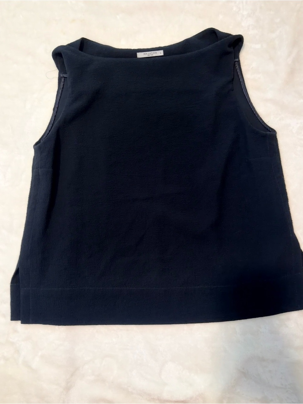 MM.LaFleur Black Sleeveless Boatneck Shell Top